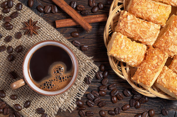 Coffee cup and cookies
