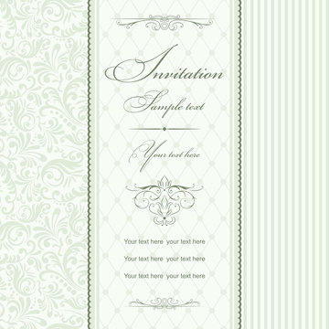 Wedding Invitation cards baroque green