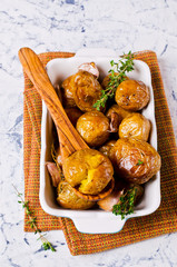 Young baked potatoes