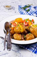 Young baked potatoes