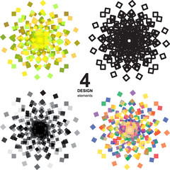 Beautiful color grunge design elements set