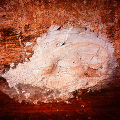 fragments of old plaster restoration