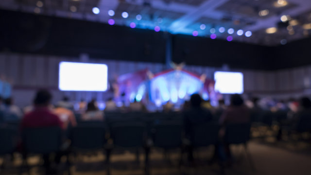 People In Conference Exhibition Hall - Blur For Use As Backgroun