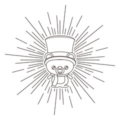 animal with snowman hat  isolated icon design, vector illustration  graphic 