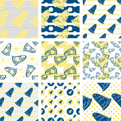 Seamless pattern with pizza