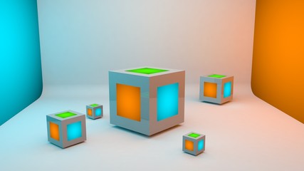 Colored cube wallpaper background image
