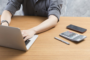 businessman working with computer laptop on office desk