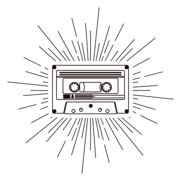 Cassette Tape Isolated Icon Design, Vector Illustration  Graphic 