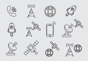 Black wireless icons