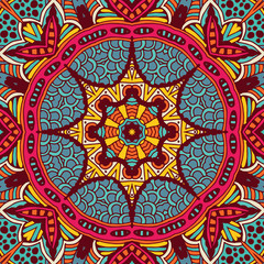 Colorful Ethnic Festive Abstract Floral Vector Pattern