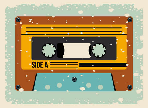 Cassette Tape Isolated Icon Design, Vector Illustration  Graphic 