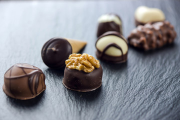 Obraz na płótnie Canvas Homemade dark chocolate truffles