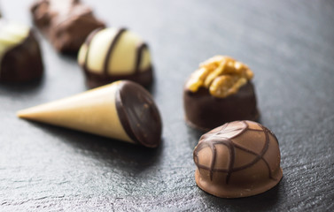 Homemade dark chocolate truffles