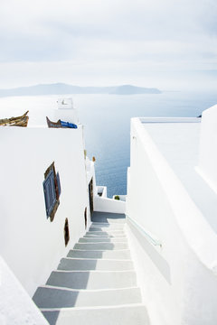 Stairway situated in Thira, island of Santorini