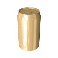  金色に輝く美しい空き缶の3Dレンダリング画像