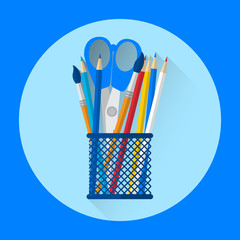 Pen Holder Office Equipment Colorful Icon