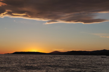 Fototapeta na wymiar Sunset Over Split, Croatia Closeup