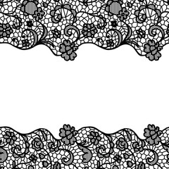 Seamless lace border. Invitation card.