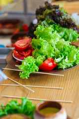 salad plate with tomato