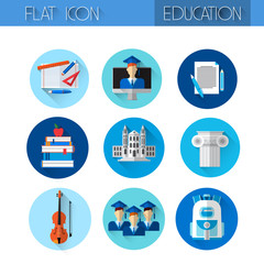 Education Collection Colorful Icon Set