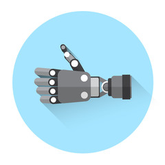 Modern Robot Hand Thumb Up Icon