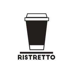 black vector icon on white background ristretto to go