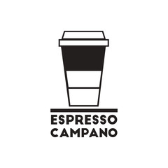 black vector icon on white background espresso campano to go