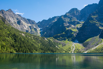 Naklejka na ściany i meble Morskie oko Lake in the High Tatras 