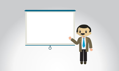 Fototapeta premium Male Professor vector teaching