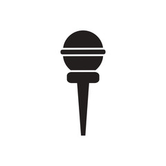 black vector icon on white background microphone in flat style
