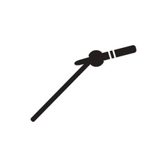 black vector icon on white background microphone in flat style