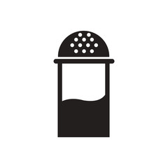 black vector icon on white background salt shaker