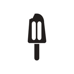 black vector icon on white background ice cream 