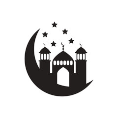 black vector icon on white background ramadan festival