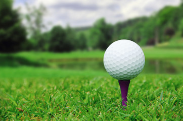 Golf ball on course