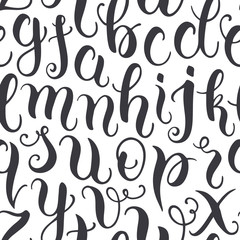Hand drawn abc letters seamless pattern