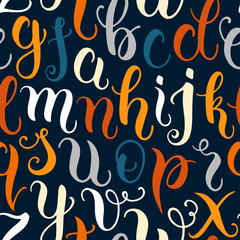 Obraz premium Hand drawn abc letters seamless pattern