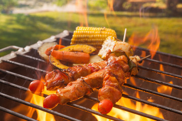 Barbecue in garden