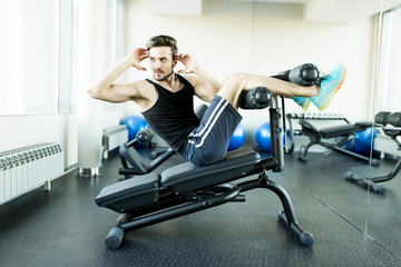 Young man in the gym