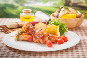 Barbecue in garden