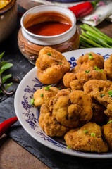 Breaded fried cauliflower