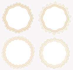 Backgrounds with delicate edging in vintage style. Elements for labels, cards, greetings.