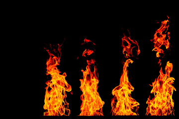 multi fire flames- 4 steps yellow, orange and red and red Fire f