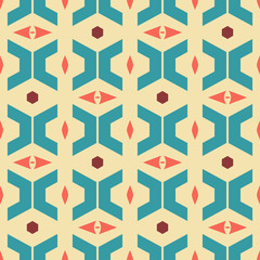 Abstract seamless geometric retro style pattern