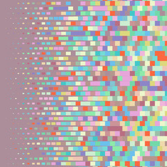 Flat colored ornament with retro halftone styled rectangles