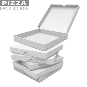 Белая картонная коробка для пиццы, доставка пиццы