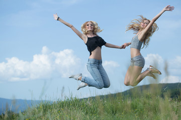 pretty women in field outdoor