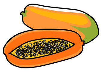 Graphic illustration of papaya