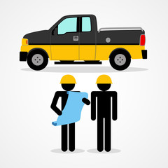 Illustration of a construction workers