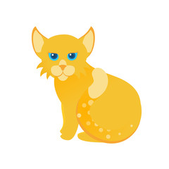 Ginger cat icon. Cute flat style isolated. Vector design.
